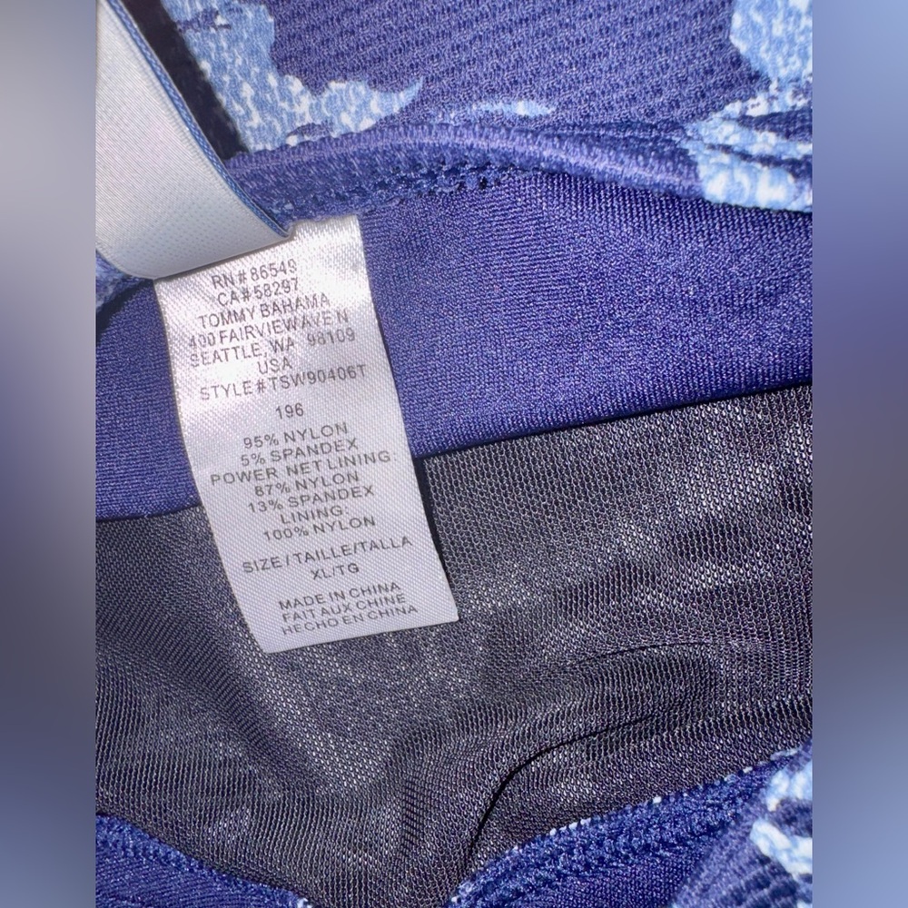 Tommy Bahama Chambray Blossom Floral Tankini Top - Picture 6 of 7